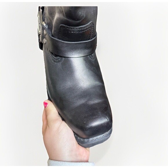 Harley Davidson Mega Harness Leather Motorcycle Riding Biker Boots Mens 13 Black - Picture 8 of 9
